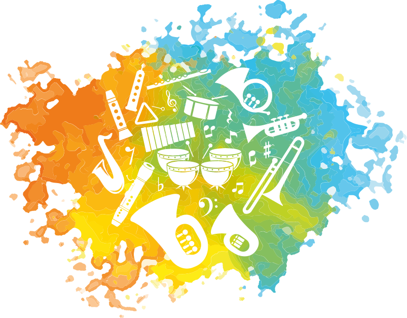 Plakát muzikály siluety hudebních nástrojů - TenStickers