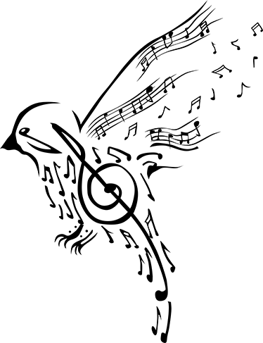 Plakát muzikály pták s hudebními notami - TenStickers