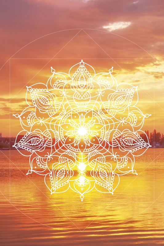 Krajinný plakát mandala slunečního západu - TenStickers