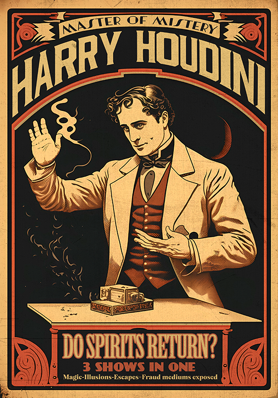 Retro plakát houdiniho iluze - TenStickers