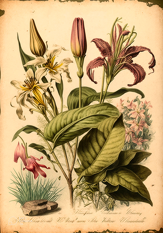 Retro plakát s vintage botanickým motivem - TenStickers