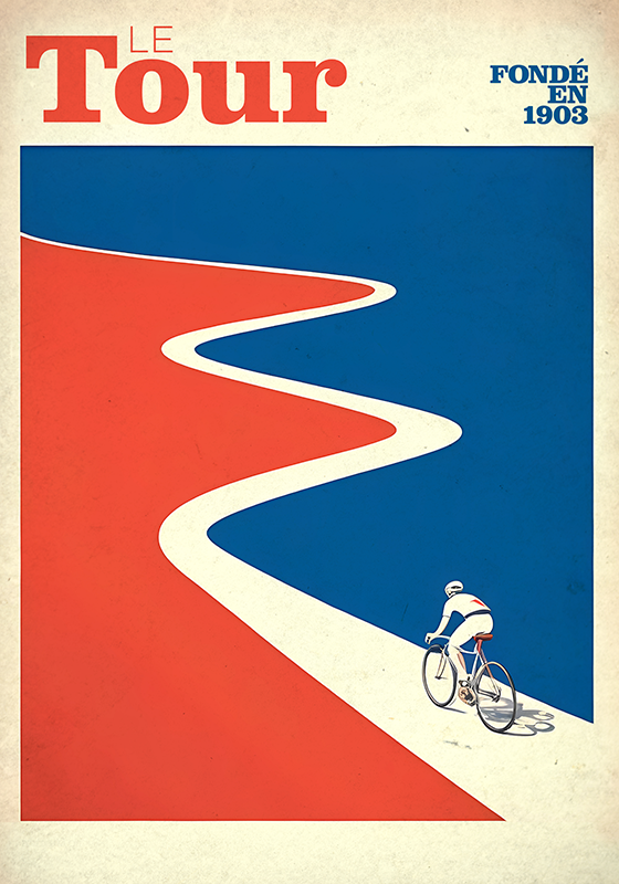 Cyklistický plakát vintage tour - TenStickers