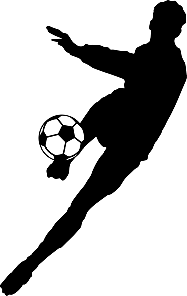 Fotbalový plakát silueta fotbalisty s míčem - TenStickers