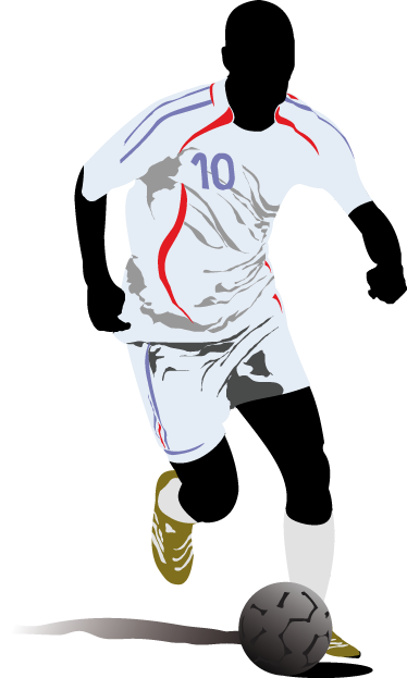 Fotbalový plakát fotbalista v běhu - TenStickers