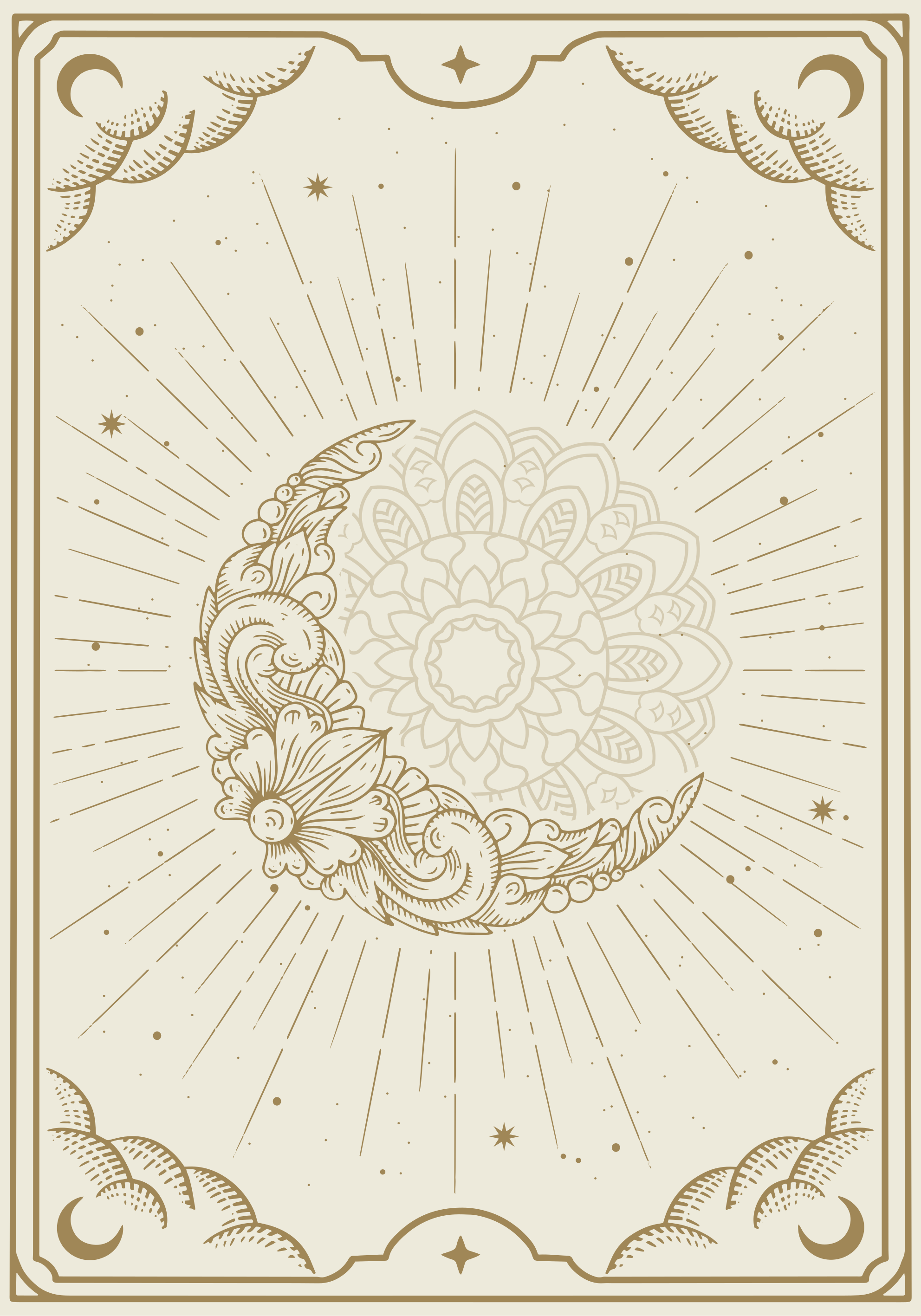 Zenový plakát měsíční mandala - TenStickers