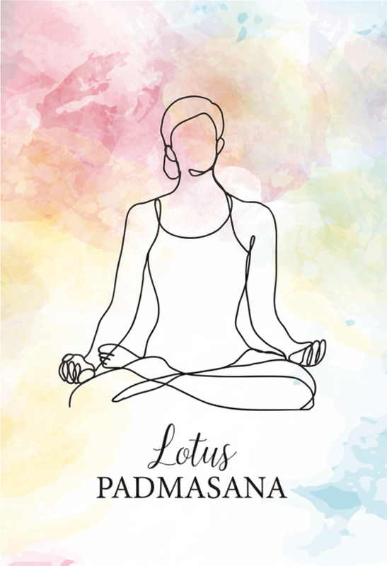 Zenový plakát meditativní pozice lineart - TenStickers
