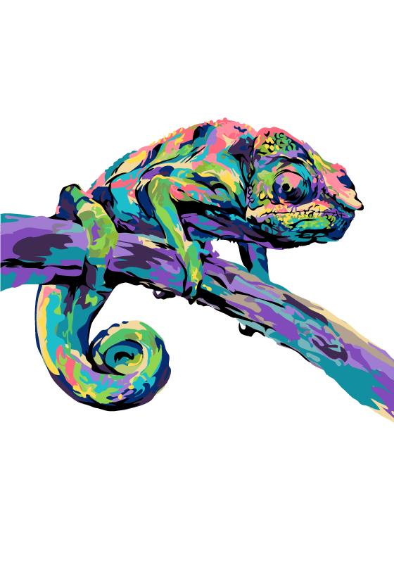 Abstraktní tisk plakátu chameleon - TenStickers