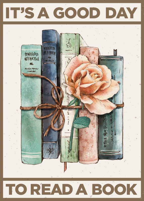 Vintage knižní plakát tisk - TenStickers