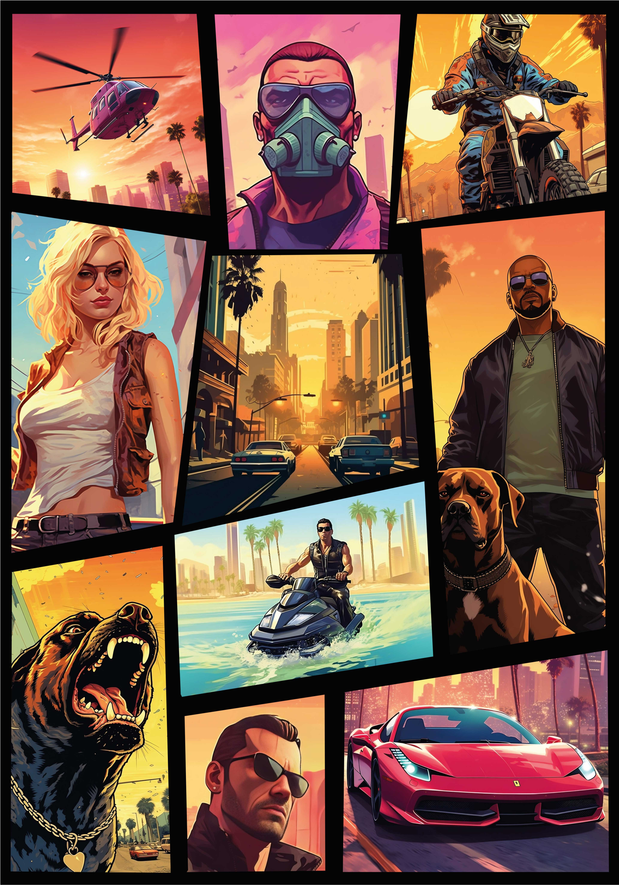 Kreslené postavičky z oblíbené videohry plakát  - TenStickers