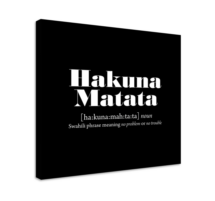 Hakuna matata, což znamená citovat na plátně nástěnné umění - TenStickers