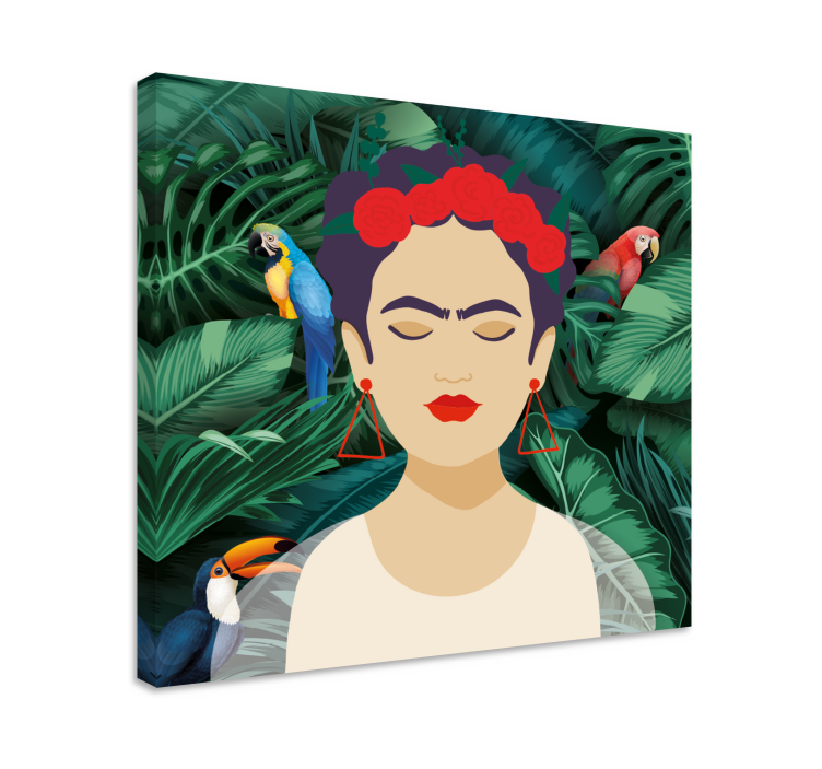 Obrazy na plátně - frida a zvířata - TenStickers