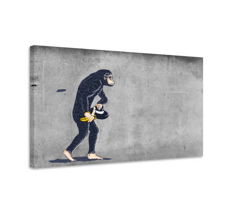 Banksy monkey with banana canvas umělecké tisky - TenStickers