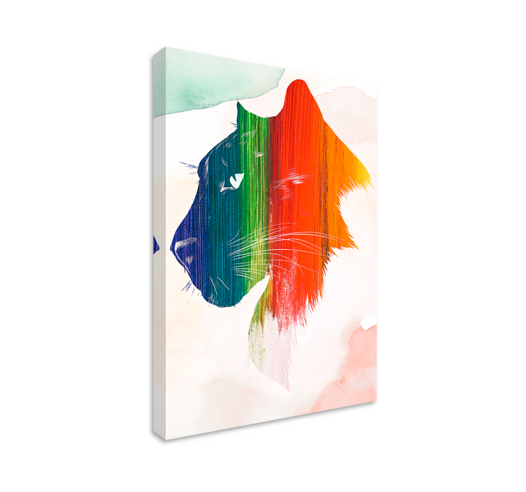 Obraza koček barevný profil lva - TenStickers