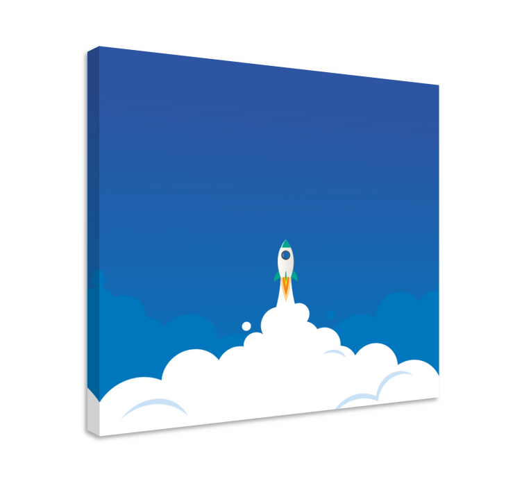 Karikatura zahajující raketový vesmír školky obraz - TenStickers