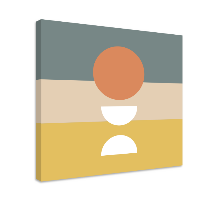 3 pruhované s kruhovou vlajkou geometrické obraz - TenStickers