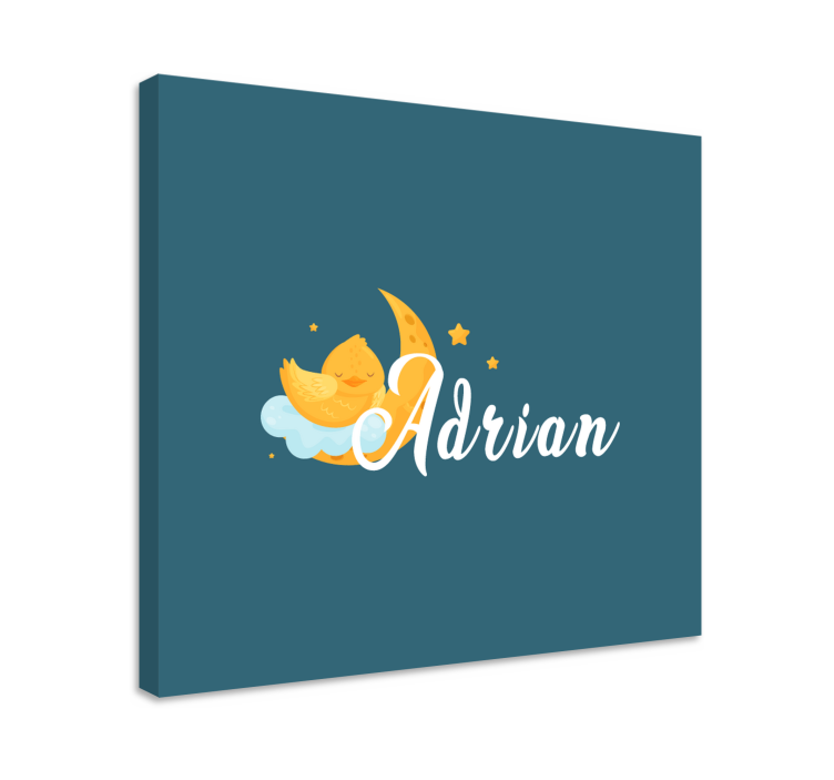 Obraza pro školku spící kuřátko na měsíci - TenStickers