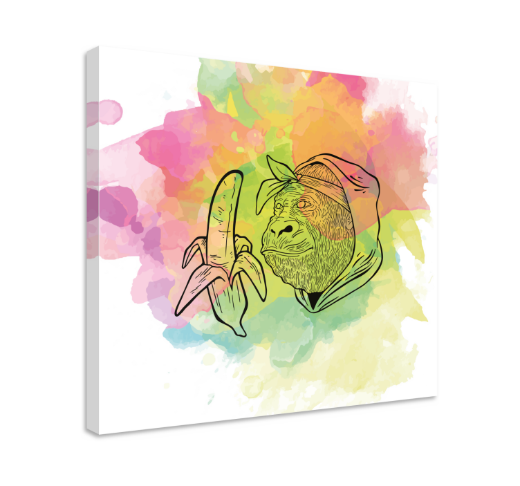 Obraza abc a písmena gorila s banánem - TenStickers