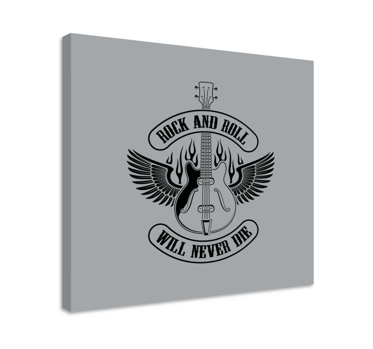 Kytara v ohni s rockovým textem hudební obraz - TenStickers