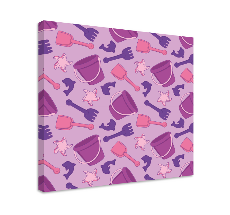 Obraza děti vzor plážových hraček - TenStickers