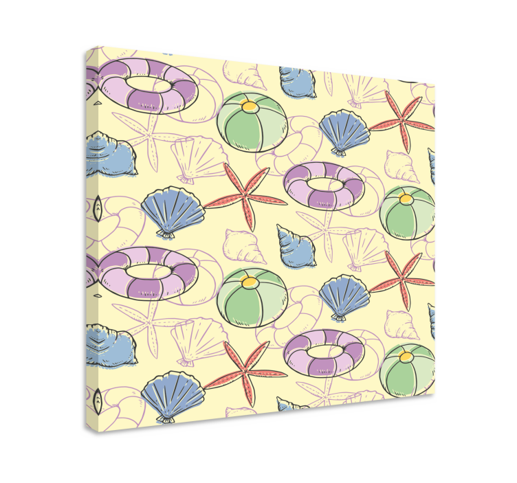 Námořní obraz mušle a záchranné kruhy - TenStickers