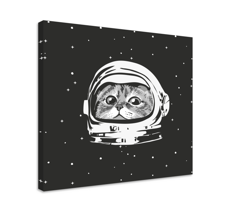 černobílý astronaut Obraza koček - TenStickers