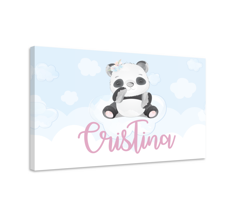 Roztomilá panda pro dívku s personalizovaným plátnem - TenStickers