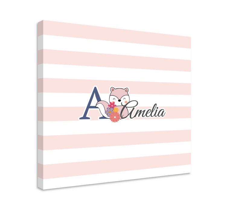 Obraza pro školku roztomilý lišák s osobním jménem - TenStickers