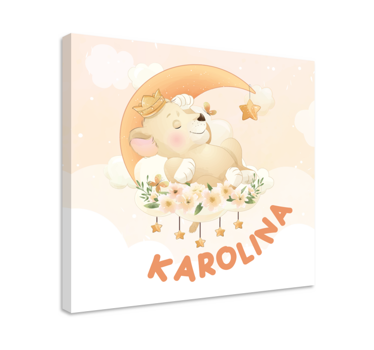 Roztomilá zvířata lva s personalizovaným jménem - TenStickers