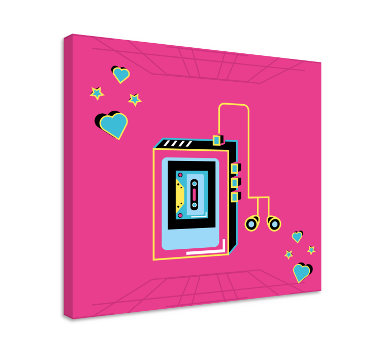 Obrazová hudba retro kazetová láska - TenStickers