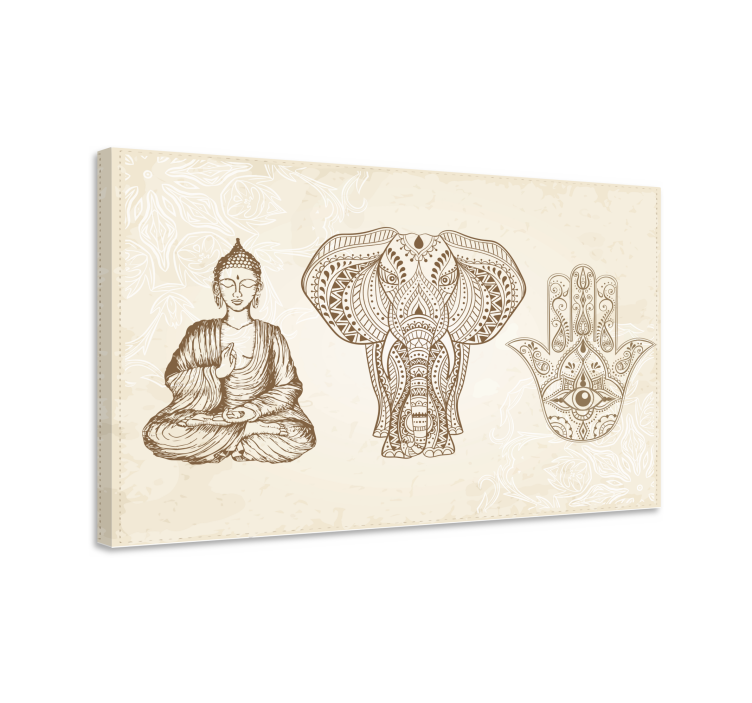 Symbol ruky moderní buddha hamsa - TenStickers