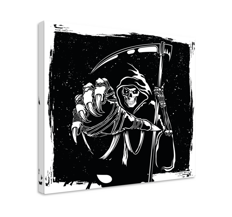 Ponurá sekačka ukazující prstem Obraz postavy - TenStickers