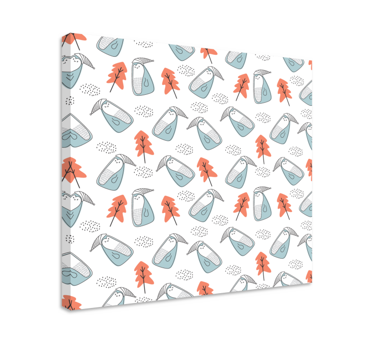 Obraz květin a rostlin s roztomilými zvířátky - TenStickers