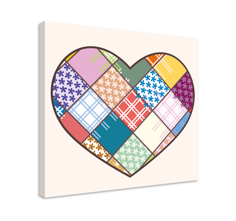 Obrazová motivace srdcový patchwork design - TenStickers
