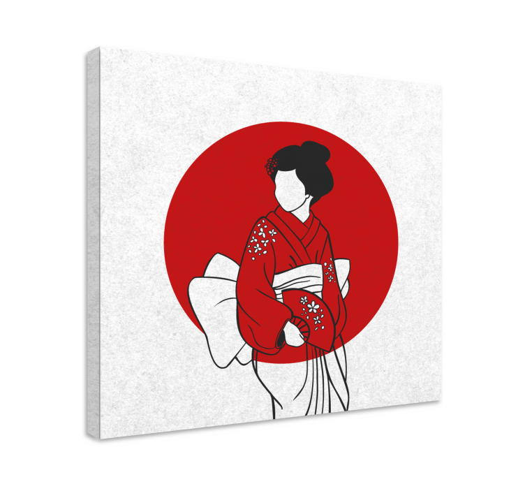 Orientální obraz tradiční kimono elegance - TenStickers
