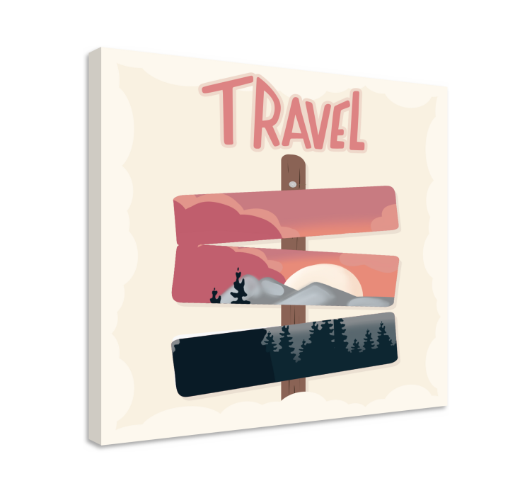 Obraza města a země cestovní ukazatel - TenStickers