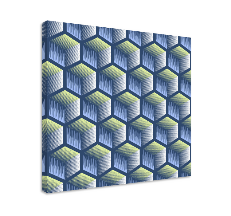 Geometrická obraza hexagonálního kostkového vzoru - TenStickers