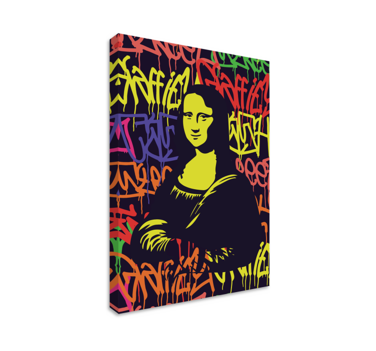 Mona lisa malovaná moderním grafitti plátnem - TenStickers