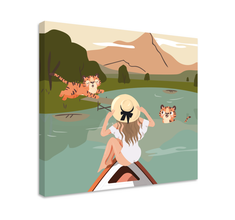 Obraza zvířat tygry v přírodě - TenStickers