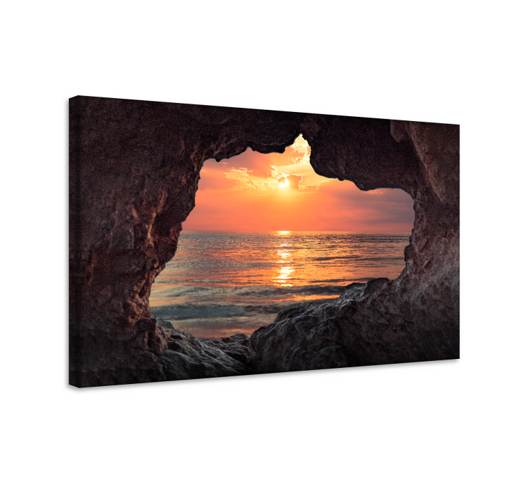 3d jeskyně sunrise ocean landscape canvas - TenStickers
