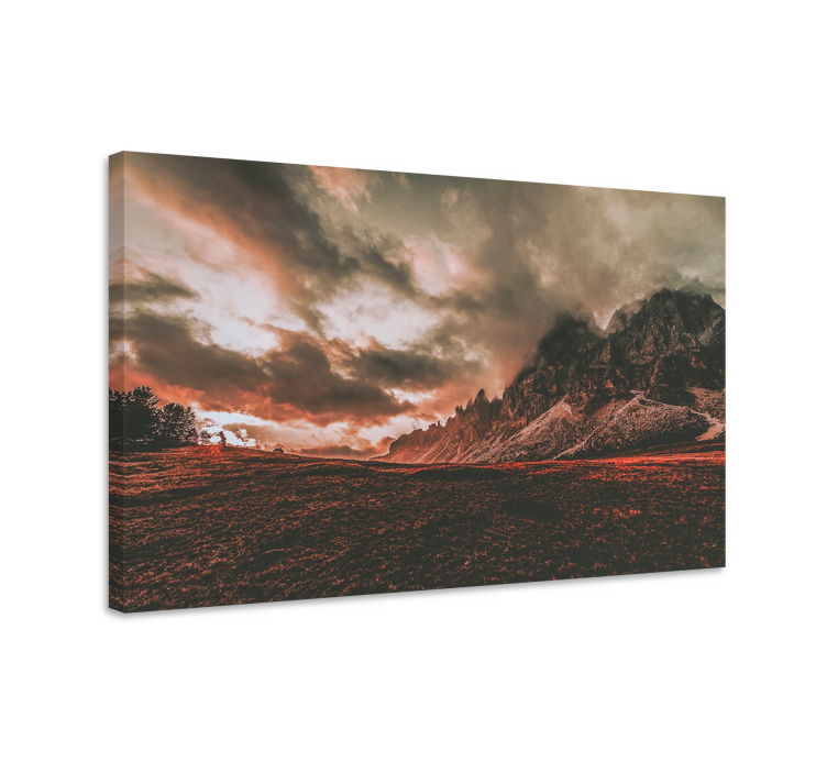 Obraz krajiny dramatic mountain sunset - TenStickers