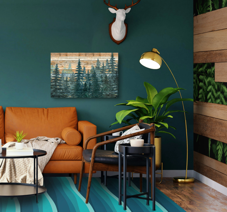 Majestátní borový les Obraz pro obývací pokoj - TenStickers