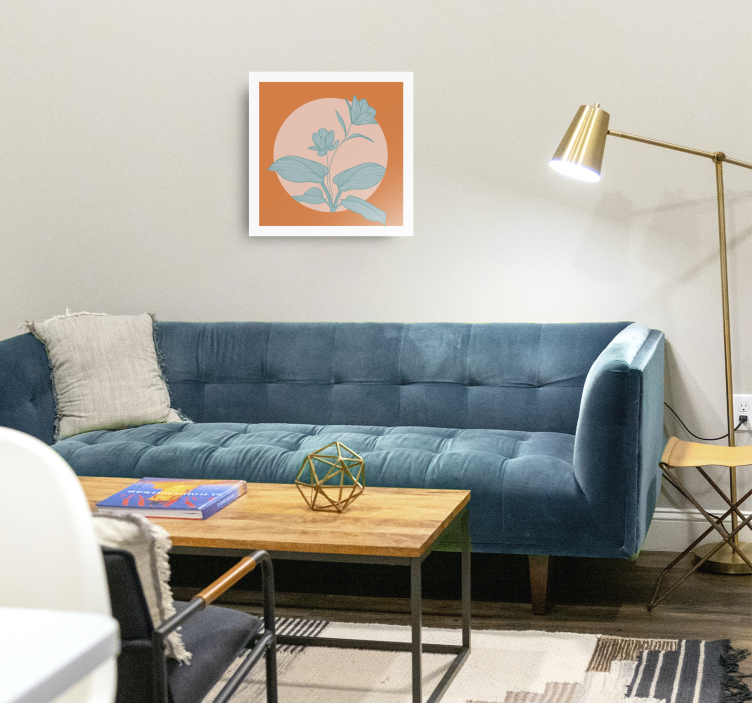 Oranžová stylizovaná ilustrace Obraza květin a rostlin - TenStickers