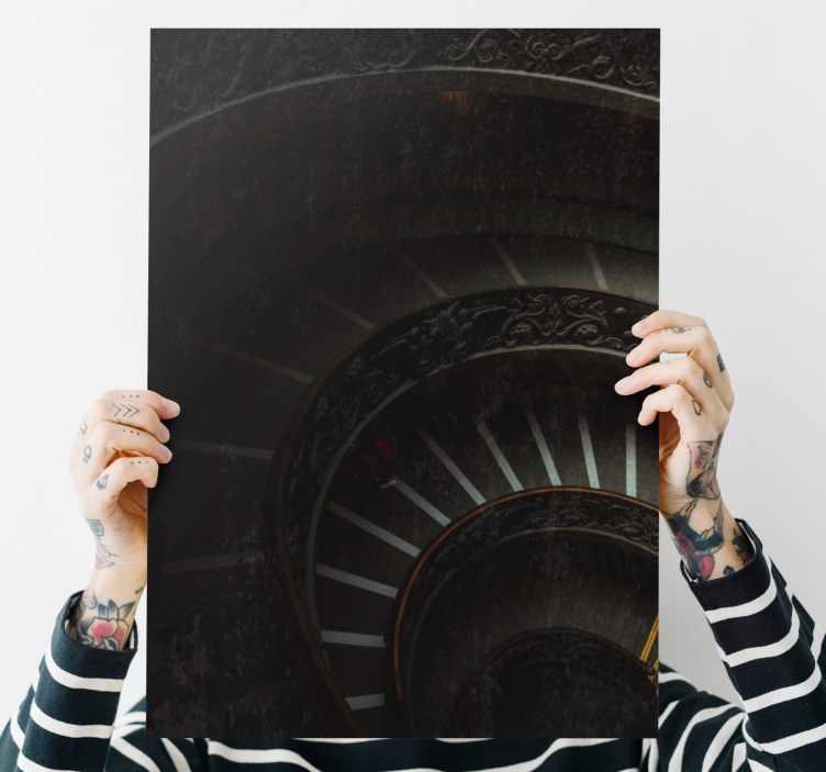 Abstraktní obraza hloubka spirálového schodiště - TenStickers