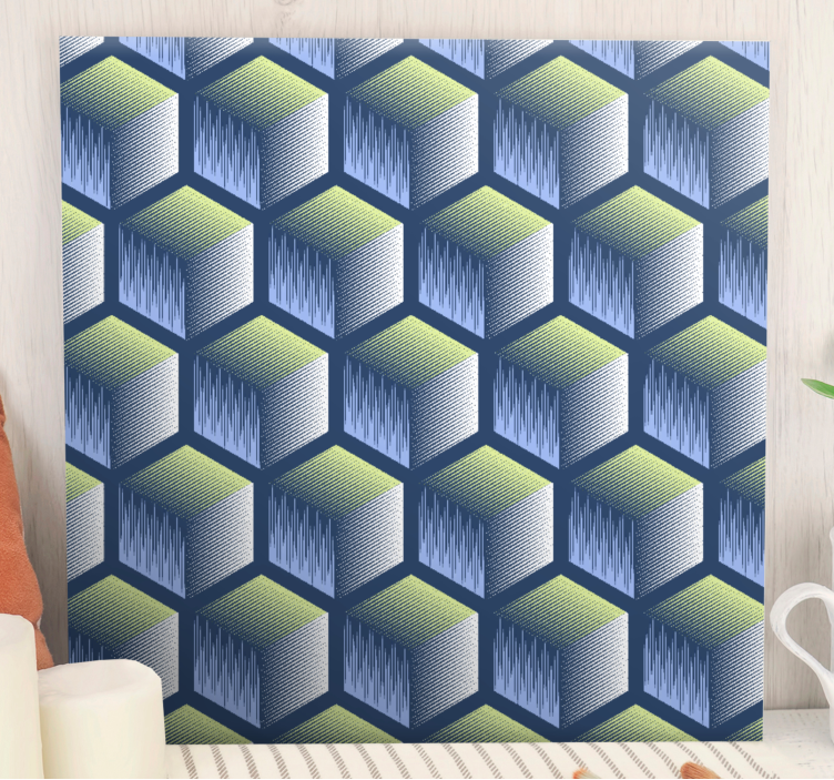 Geometrická obraza hexagonálního kostkového vzoru - TenStickers