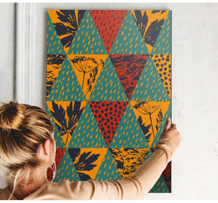 Geometrický květinový vzor Geometrická obraza - TenStickers