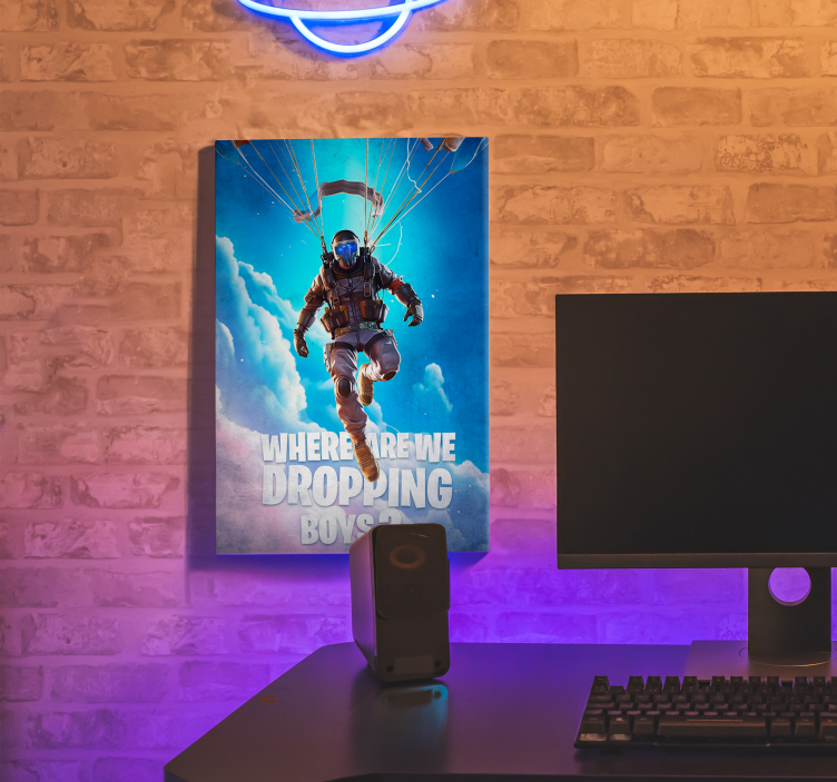 Kde padáme Plátno s potiskem videohry - TenStickers