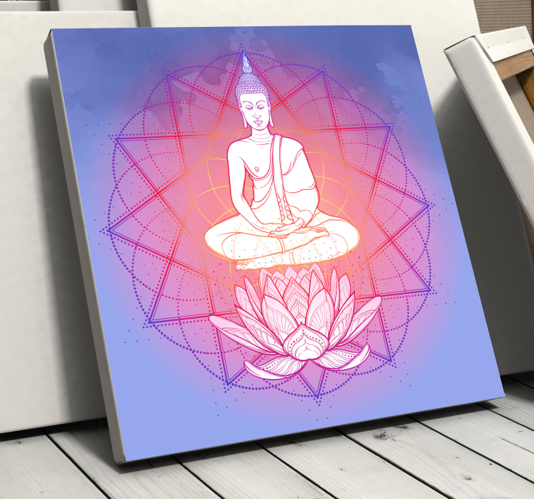 Buddha meditující mandala obraz umění - TenStickers