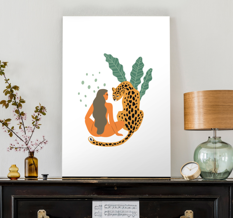 Módní ženy a leopardí obrazy na plátně - TenStickers