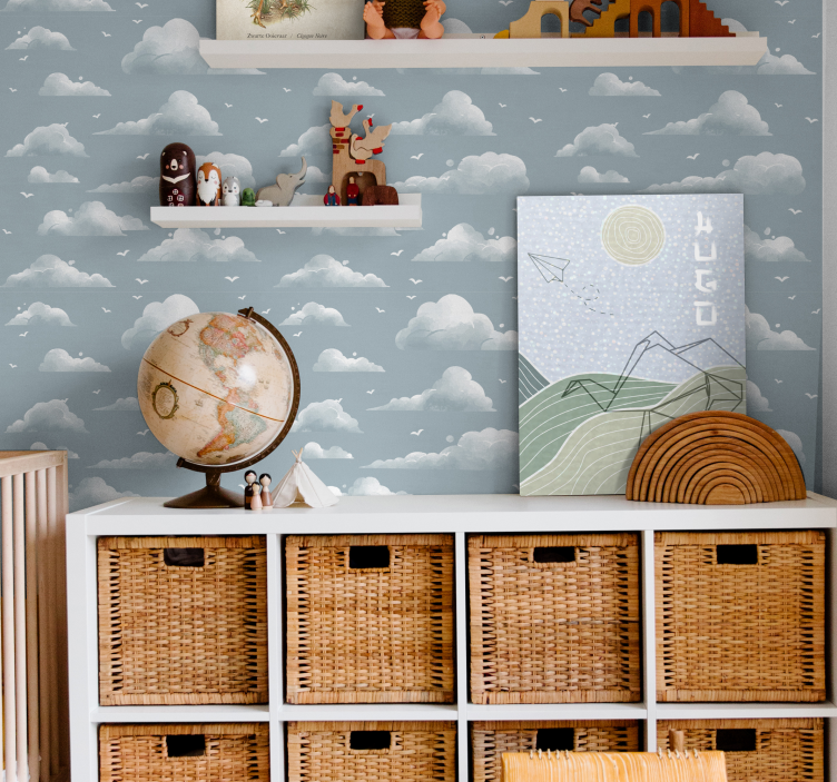 Modré mraky a ptáci Dětská ložnice obraz - TenStickers