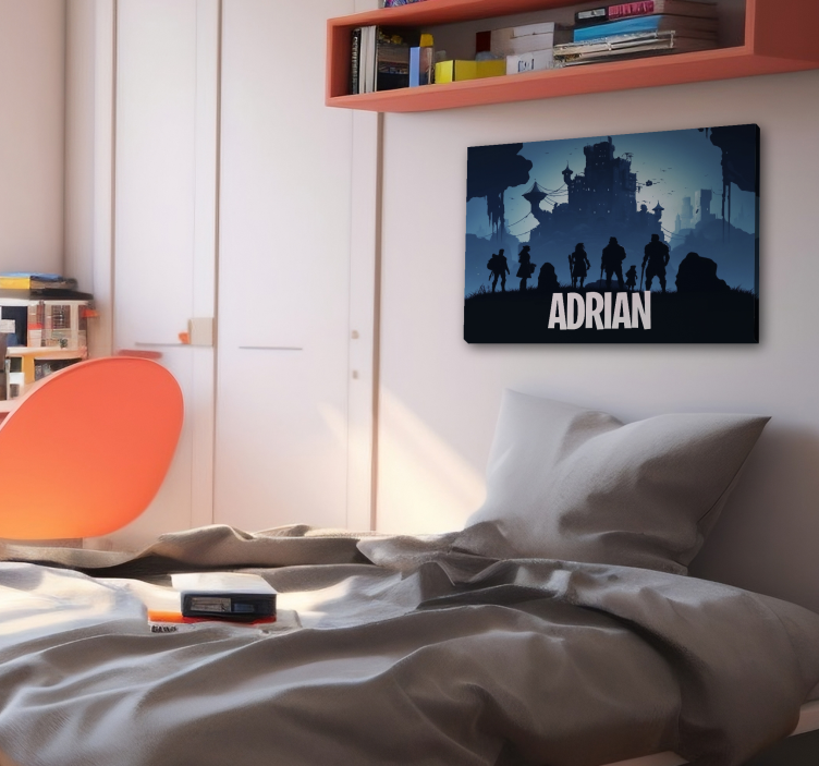 Modrý epický zámek Plátno s potiskem videohry - TenStickers